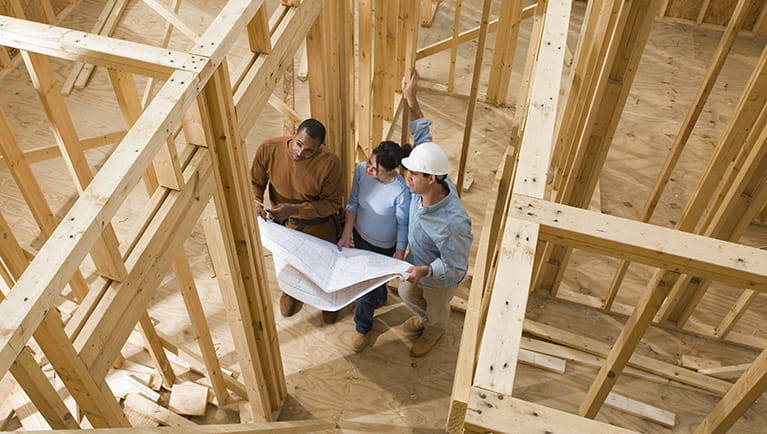 Construction manager and homeowner discuss BOK Builder Affinity Program details .