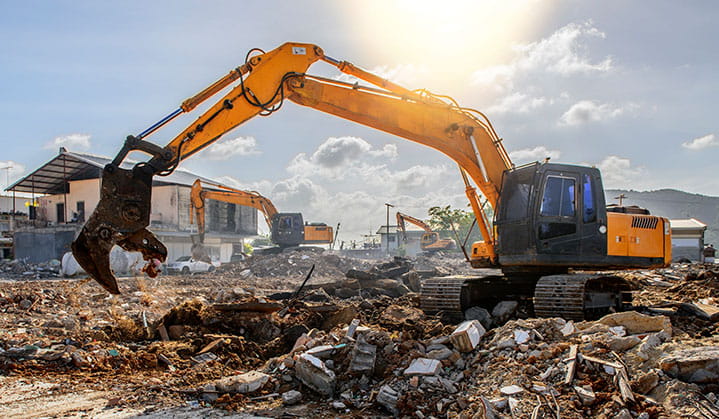 excavating equipment purchased through BOK Financial's customized financial services and loans.